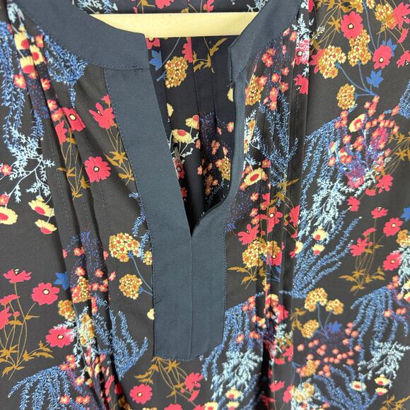 Collective Concepts Navy Floral Blouse Large - Picture 8 of 10